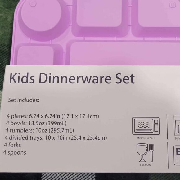 BRAND NEW KIDS 24 PCS DINNERWARE SET 4 SETTINGS picnic camping plastic - Picture 5 of 5